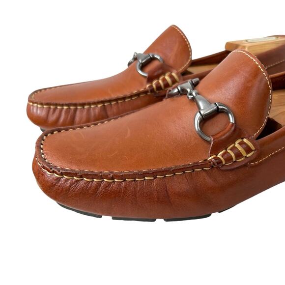 WALLIN & BROS. Leather Horsebit Loafers in Cognac Men's Size 9 M - Picture 9 of 16
